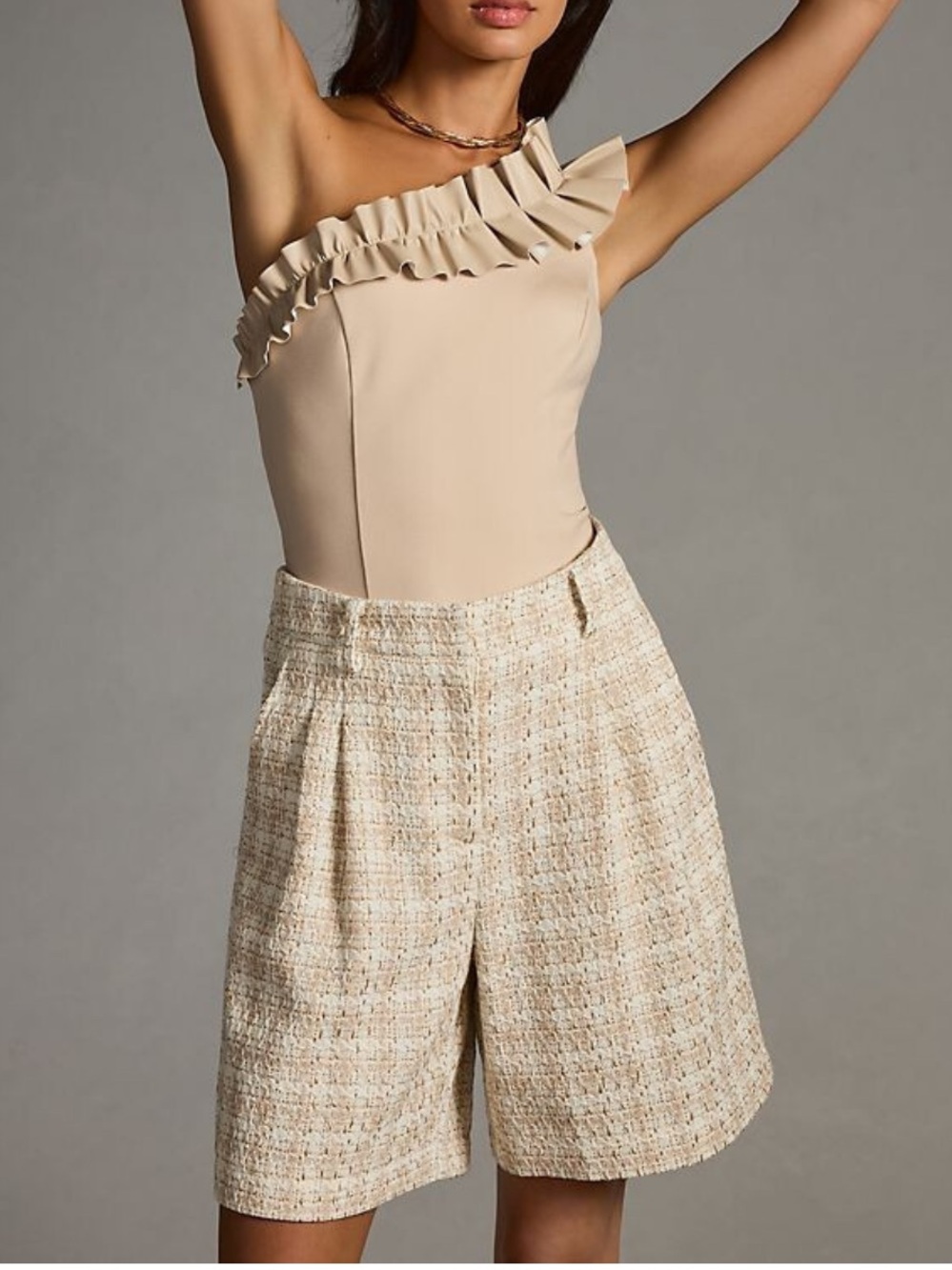 Anthropologie Sunday one shoulder ruffle top